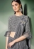 Gray lycra party wear saree with frill sleeve  5309